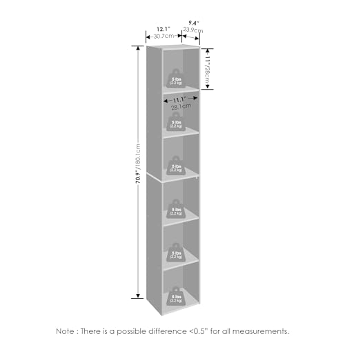 Cubicle 6 Tier Closet Organizers and Storage (Blackwood / 6-Tier; 21.1" W)