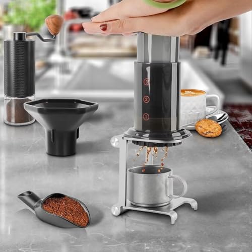 Coffee Drip Holder with Base Coffee Dripper Stand Coffee Filter Holder Portable Espresso Tool for Outdoor Travel Camping (11x9.42x7.7cm)