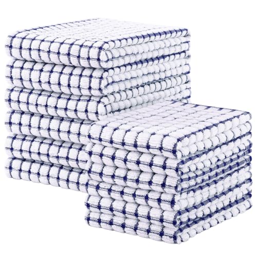 12 Pack Dishcloths and Kitchen Towels Sets (Blue / 12-Piece Set)