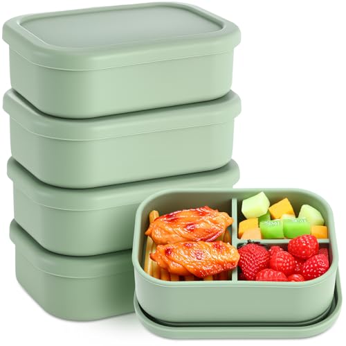 4 Pcs Silicone Bento Box (Olive Green)