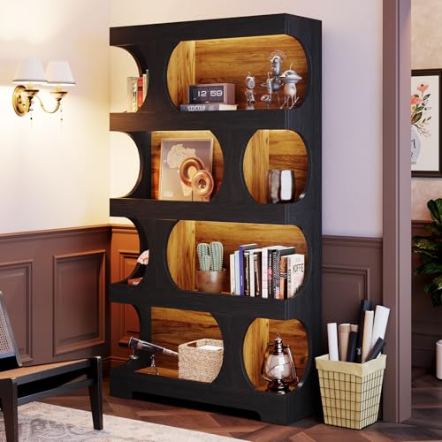 71" Tall Bookcase (Black & Brown)