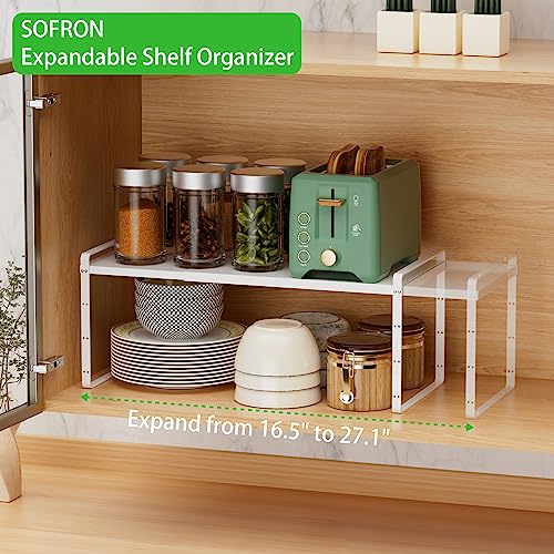 Expandable Cabinet Shelf (Smooth White / Small - 8.1"D - 3 Pack)