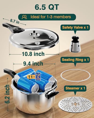 Pressure Cooker Stainless Steel 6.5 Qt (6.5 Quarts)