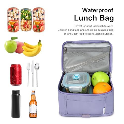 NOL Small Lunch Bag Mini Lunch Box Insulated Lunch Bag for Men (Light Purple / Medium(5 Liters))