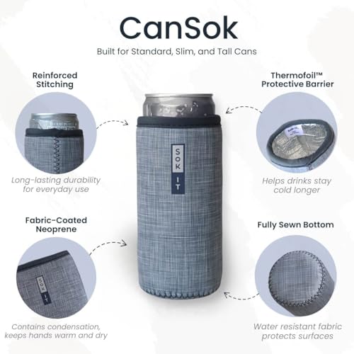 CanSok Sleeve for Beer & Soda Insulated Neoprene Cover (Rainbow Tie Dye / 12oz Can Sleeve)