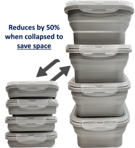 Cocina Vida Collapsible Silicone Food Storage Containers with Airtight Lids