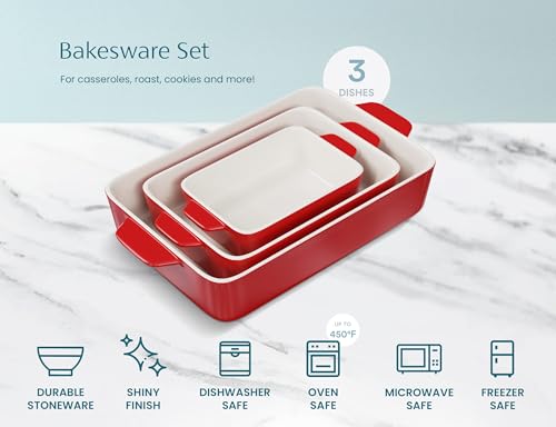Ceramic Bakeware Set (Cherry Red)