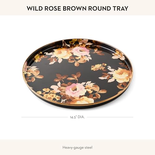 Enamel Round Tray (Brown Wild Rose)