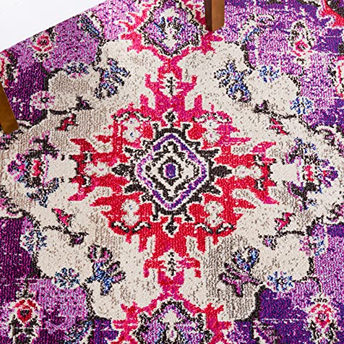 Monaco Area Rug 5'1"x7'7" (5'1" x 7'7" (Rectangular) / Violet/Fuchsia)