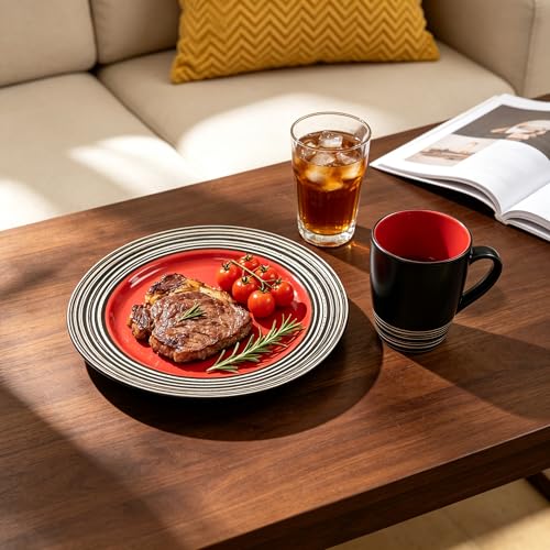 HomeVss 16 Piece Dinnerware Set (Strawberry / Service for 4 - 16pc Set)