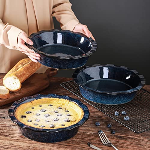 Ceramic Pie Pan for Baking (Blue)