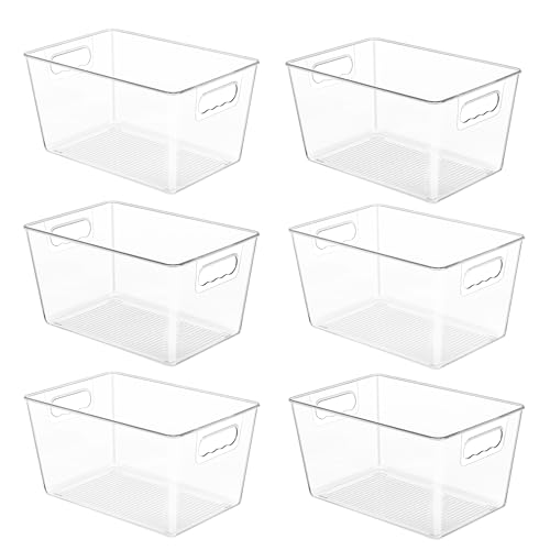 6 Pack Clear Storage Bins (L(11.2"L x 7.5"W x 6"H))