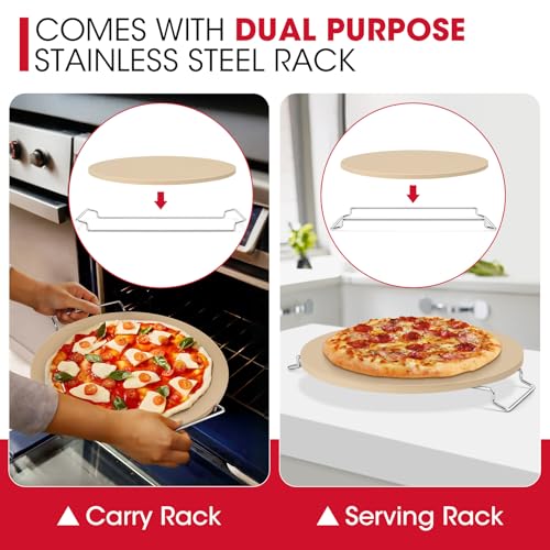 12 Inch Round Pizza Stone for Oven and Grill (12" Dia)