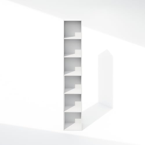 Cubicle 6 Tier Closet Organizers and Storage (White / 6-Tier; 21.1" W)
