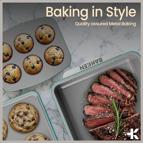 Bakken 8 Piece Stackable Bakeware Set (Teal)