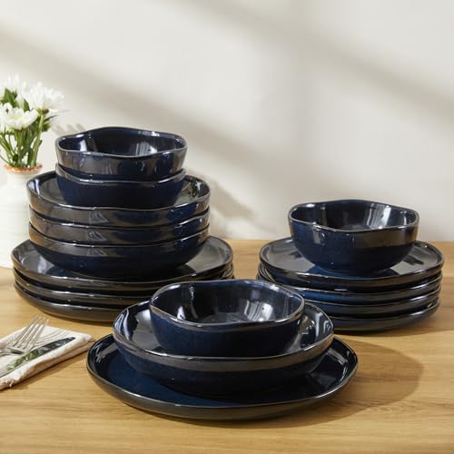 Stoneware Dinnerware Sets for 4 (Starry Blue / Set (16pcs))