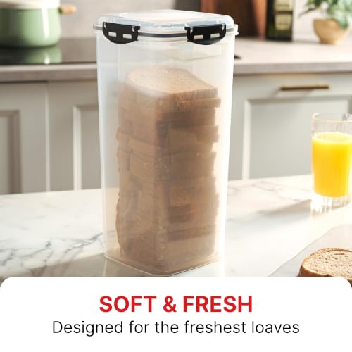 Bread Box with Tray (Black - 1 Pack)