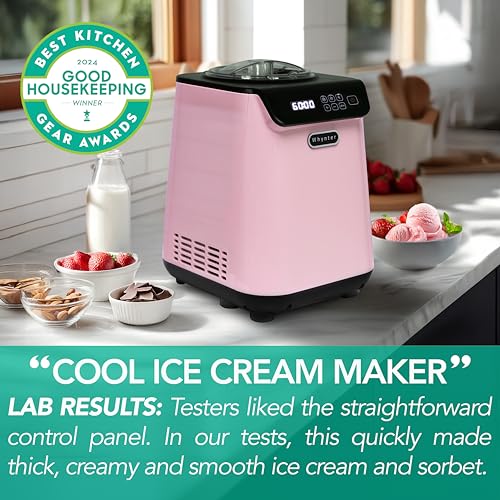 Upright Automatic Ice Cream Maker (1.28 Quart / Black/Pink)
