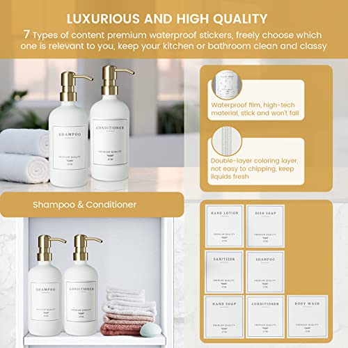 Glass Soap Dispenser for Kitchen (White Bottle + Gold Pump + Black Pump)
