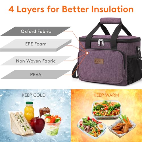 Insulated Lunch Box for Men (Purple / Large(15L))