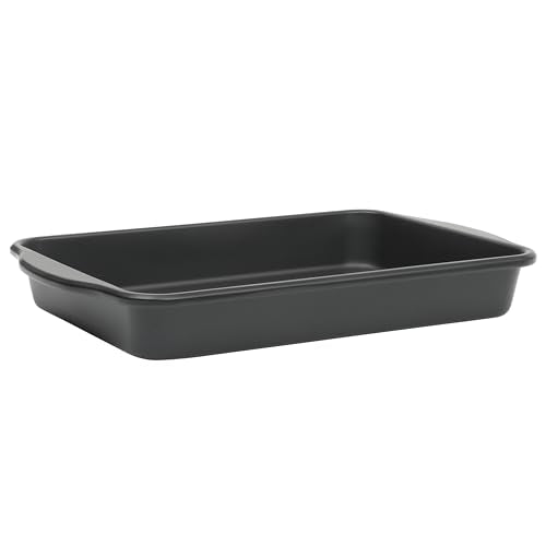 Teston 13 x 9 Inch Rectangular Baking Pan (13" x 9" Rectangular Cake Pan / Matte Black)