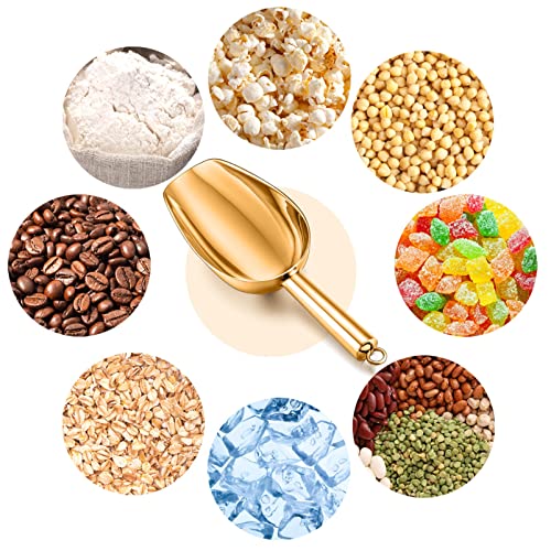 Ice Scoop 5oz Stainless Steel Canister Small Ice Candy Scoops (Gold)