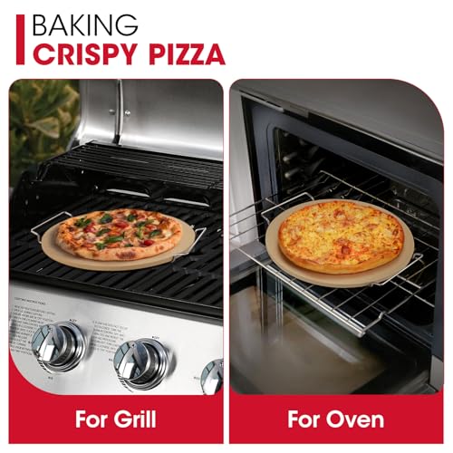 12 Inch Round Pizza Stone for Oven and Grill (12" Dia)