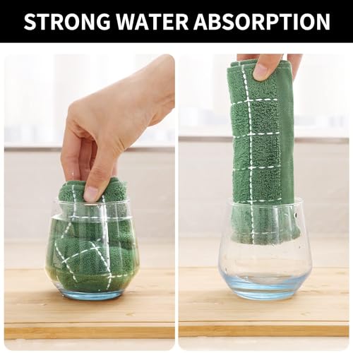 100% Cotton Terry Kitchen Towels (Grass Green / 13 X 28 - 8 Pack)