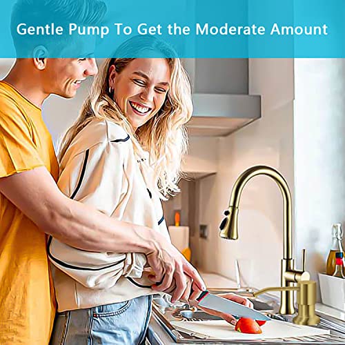 Soap Dispenser for Kitchen Sink (Gold / With Tube Kit)