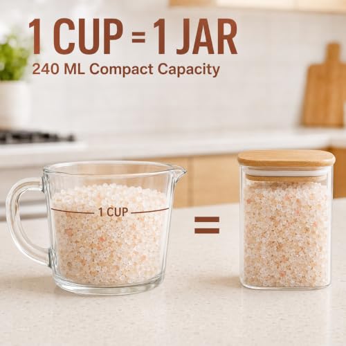 Glass Spice Jars 8oz Set of 6 (8 fl oz x 6)