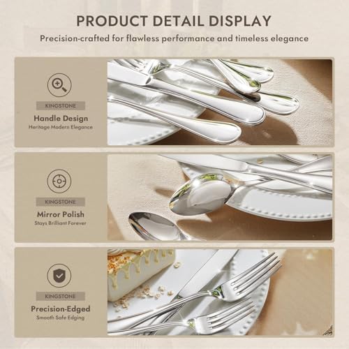 18 10 Stainless Steel Silverware Set for 12 (Silver / 60-Piece)