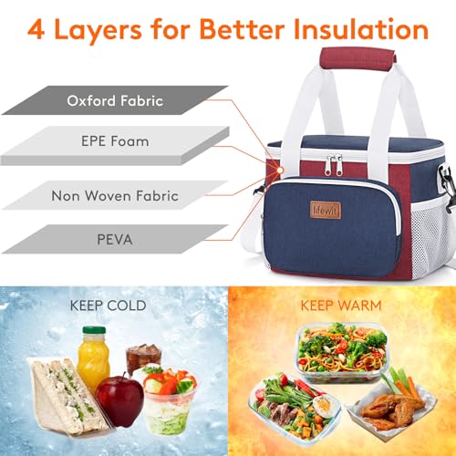 Medium Lunch Bag (White & Red & Blue / Medium(9L))