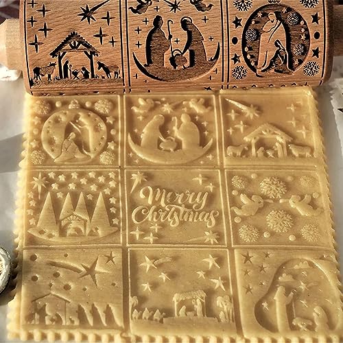 Christmas Rolling Pin (9 Grilles Jesus)
