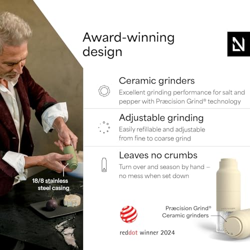 Salt and Pepper Grinder Set (Set of two manual grinders / Almond Beige)