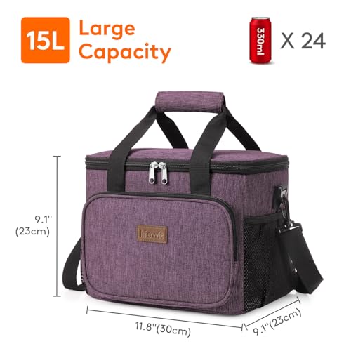 Insulated Lunch Box for Men (Purple / Large(15L))