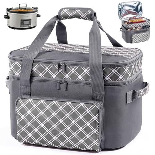 Double Layer Slow Cooker Carrier Bag for 6 (Grey)