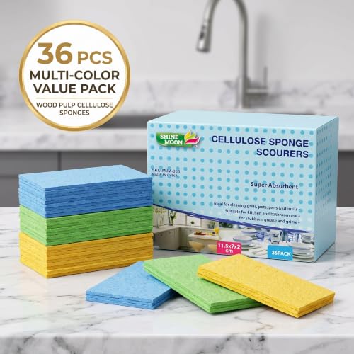 36 Pk Pop Up Compressed Cellulose Kitchen Sponges