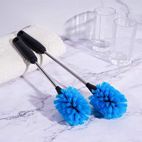 Stainless Steel Bottle Brush with Replaceable Head (Blue / 13 Inch (Pack of 2))