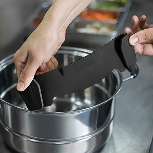 Clip On Strainer Silicone for All Pots (Black / Standard 8.86 x 3.55 in)