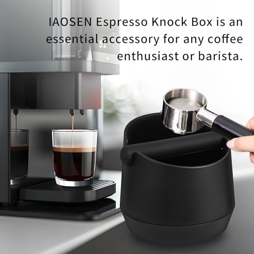 Knock Box 6 Inch Extra Large Capacity Design Espresso Knock Box Shock (6 Inch Espresso Knock Box)