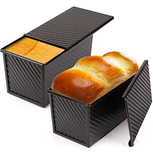 Pullman Loaf Pan with Lid (Black / 1lb 2pcs)