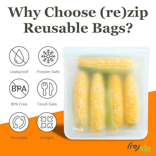 Reusable Lunch & Leftovers Freezer Storage Bags (Clear / 4-Pack)