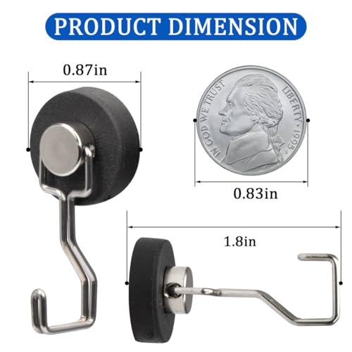 Magnetic Hooks for Grill & Refrigerator (12 Pack / Sliver)
