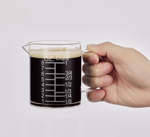 Ackers Etched Graduated Glass Measuring Cup (250 ML (8 Oz, 1 Cup) - Etched Graduated)