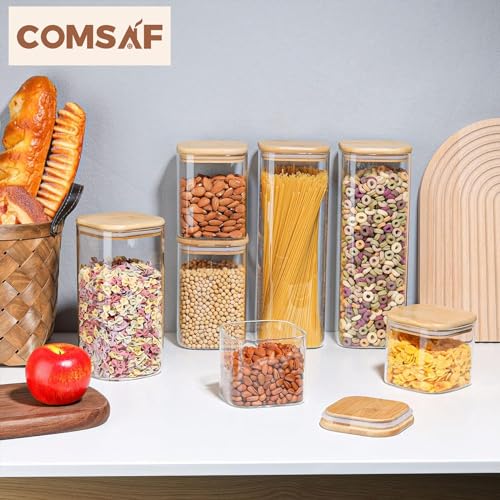 Glass Storage Containers Set of 6 (0.6 qt x 3 + 0.8 qt x 1 + 1.2 qt x 1 + 2.2 qt x 1)