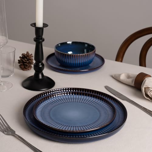 Stoneware Dinnerware Sets for 8 (Starry Blue / Service for 8)