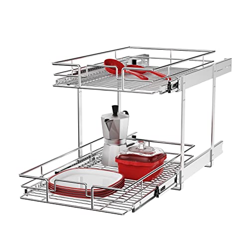 Individual Pull Out Cabinet Organizer (2 Tier / 11"W x 18"D)