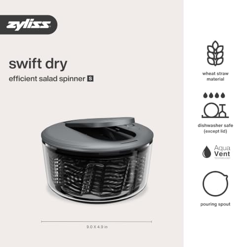 Swift Dry Salad Spinner (New Black / Small)