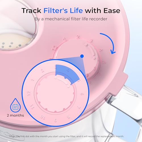 PT 72P Glass Water Filter Pitcher (Pink)