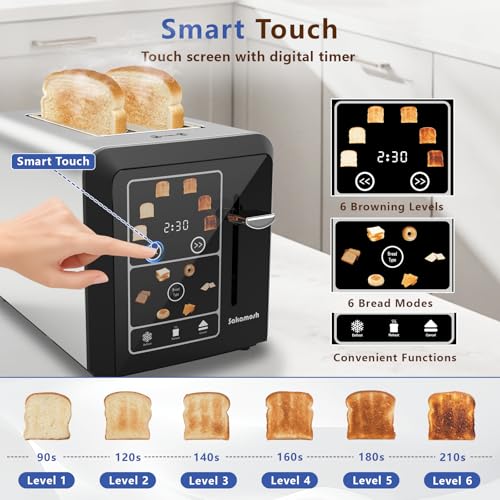 2 Slice Touchscreen Toaster with bagel function (Silver / 2 Slice)